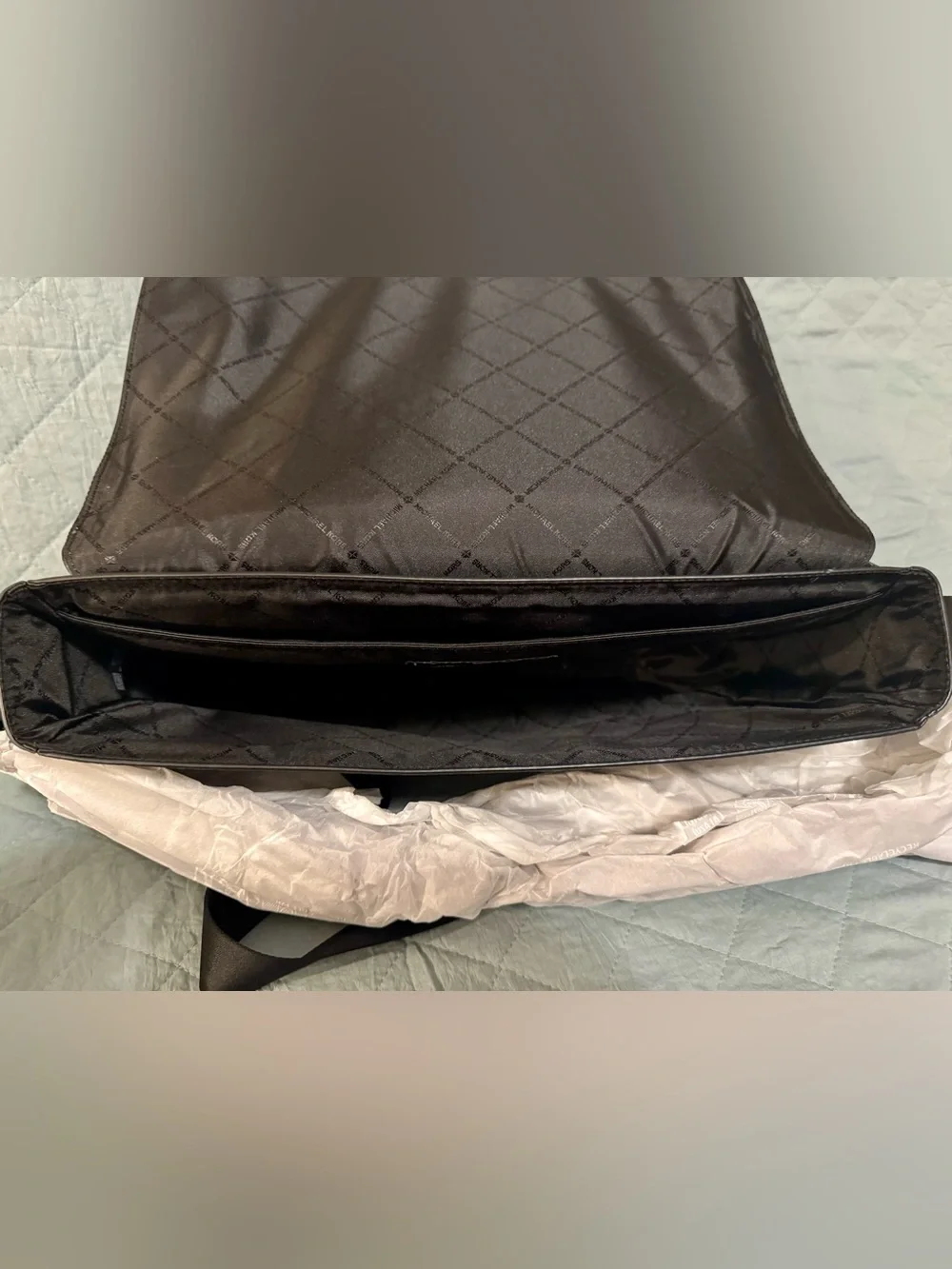 Michael Kors Brown MK Signature Messenger Bag with Silver Logo